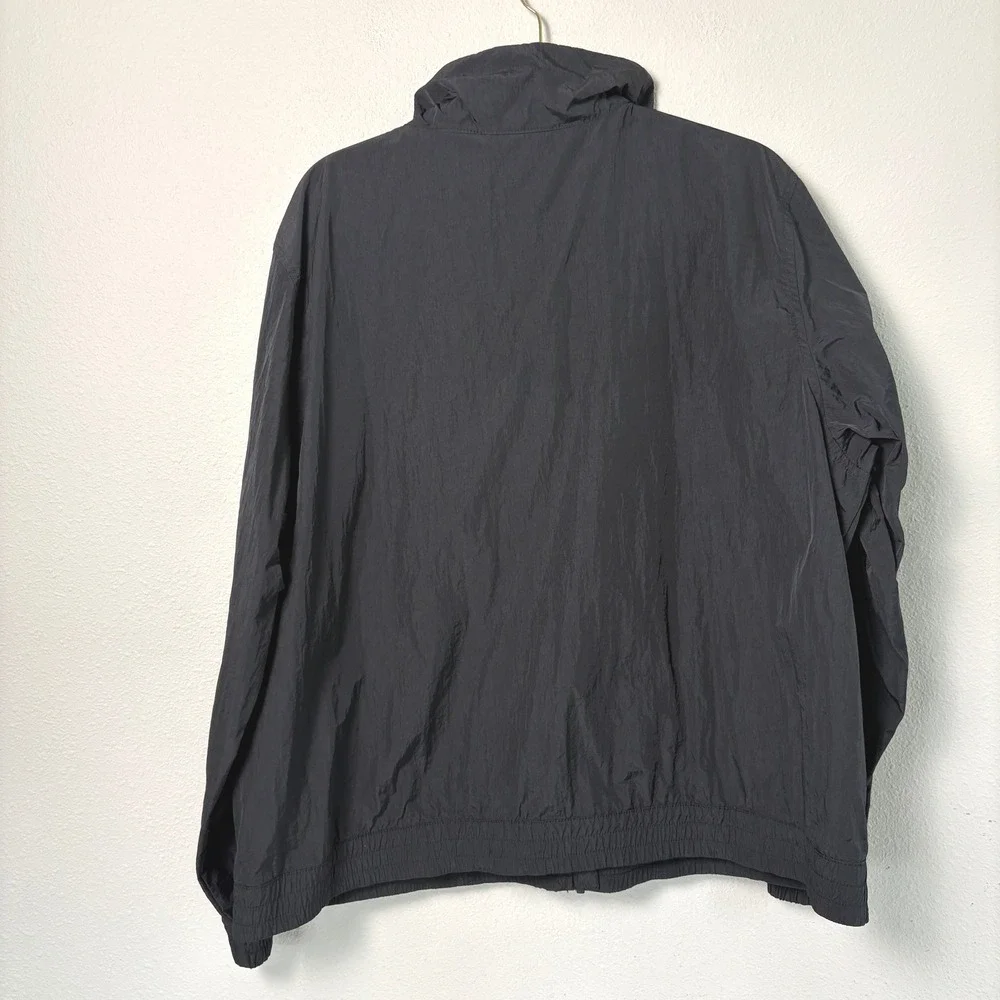 Columbia Windbreaker Jacket Womens 2X Black Full Zip Nylon Lightweight WW2428